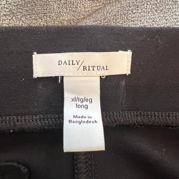 Daily Ritual Black Pants with Stretch Size XL Long Women's Preloved - Picture 6 of 8